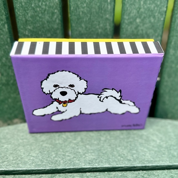 Marc Tetro White Dog Purple Zip Wallet Wristlet NWT - Picture 7 of 7